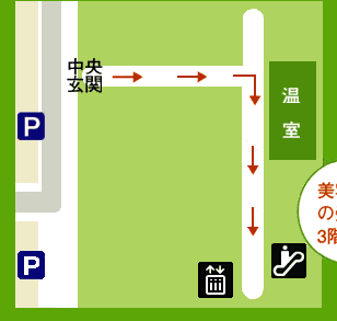 倉敷中央病院内の案内図です。美容外科は３階にございます。