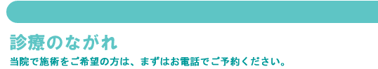 当院美容外科の診療のながれ