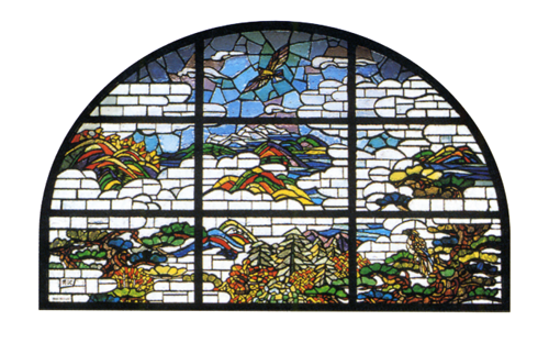 Mountain Themed Stained Glass