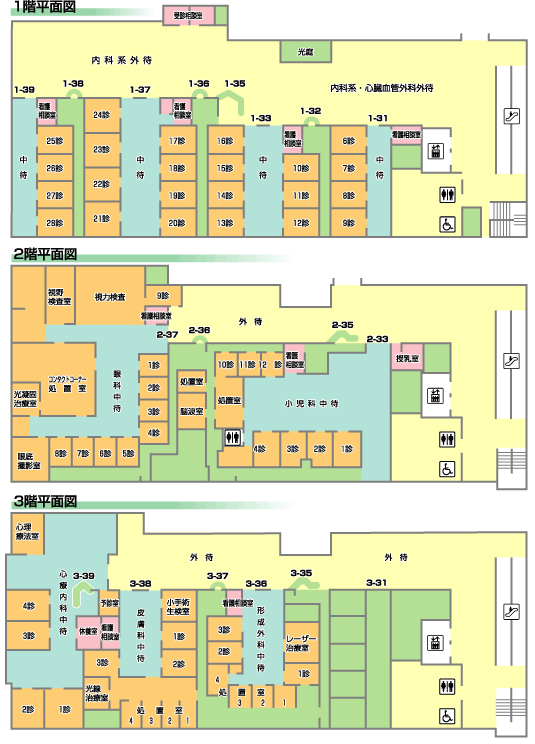 外来増築棟　フロア図