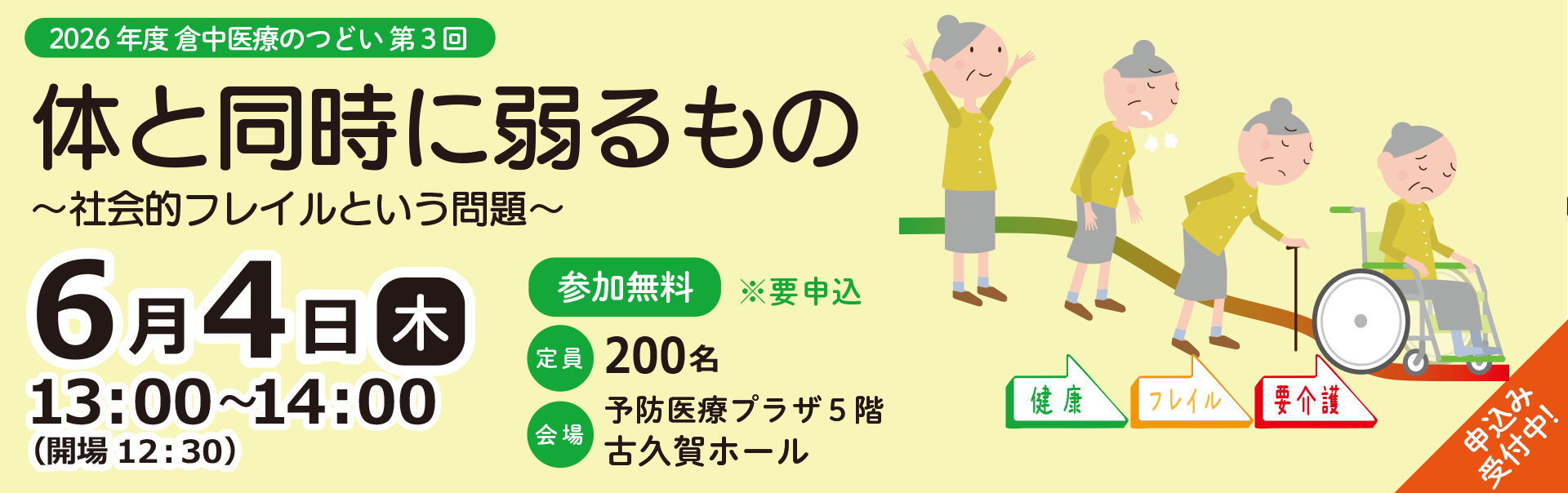 市民公開講座　体と同時に弱るもの