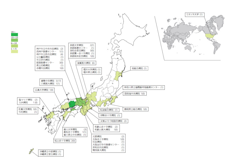 医師前勤務先大学MAP（2024年8月1日付）