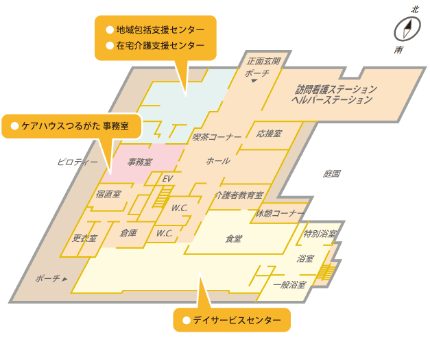 倉敷中央ケアセンター1階　フロア図